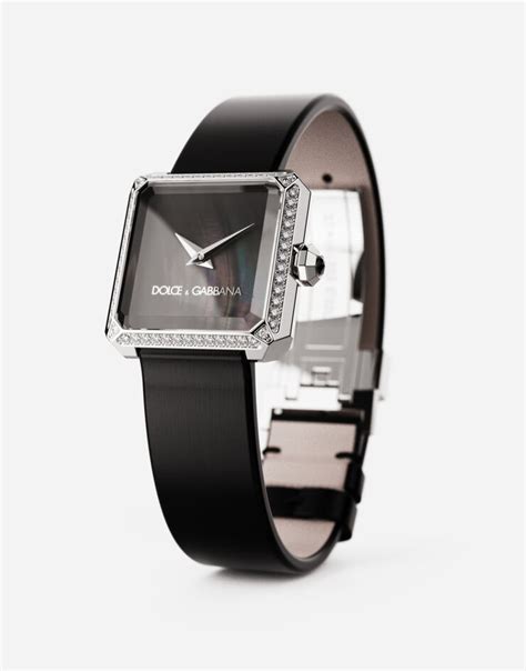 Sofia steel watch with colorless diamonds in Black for Women.